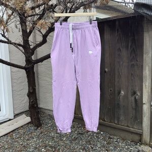 Youngla Mens Lavender Jogger Sweatpants Elastic Waist Logo Medium Size